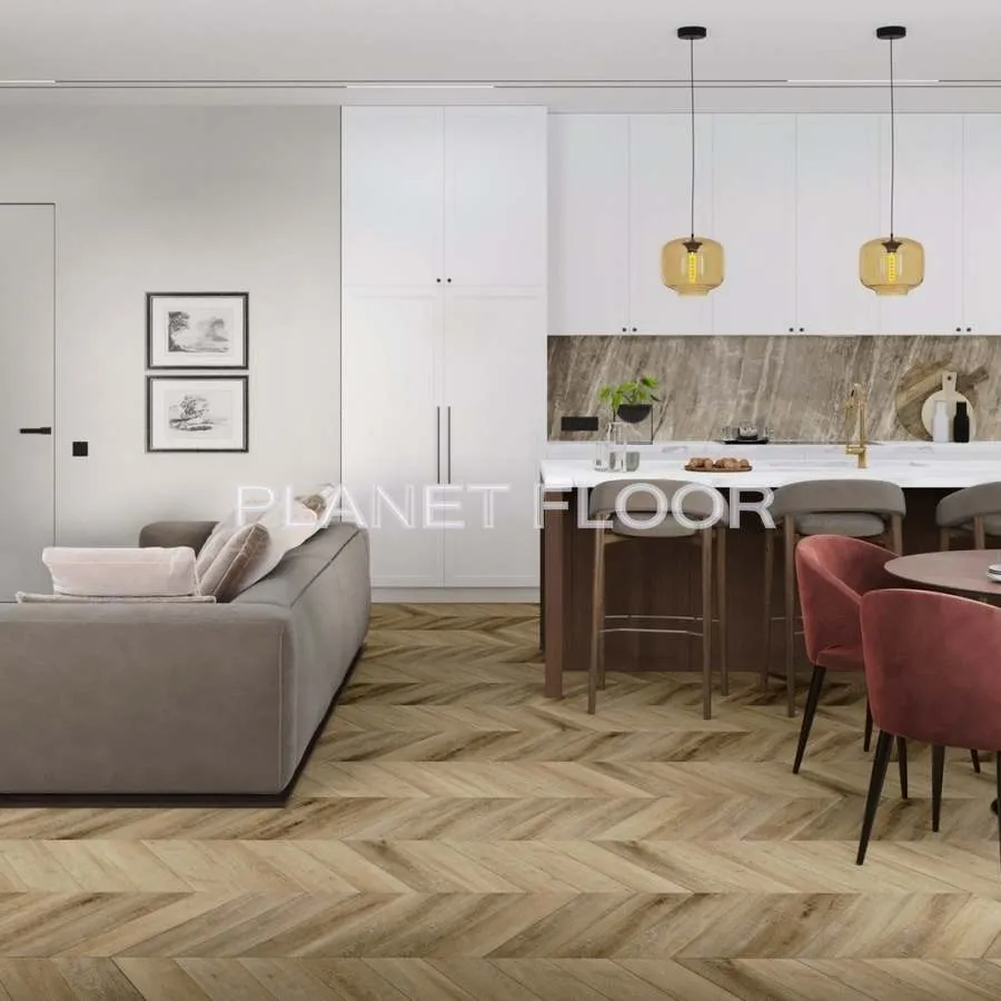 Кварцевая SPC плитка Damy Floor Chevron, Amboise