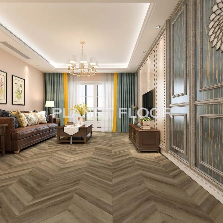 Кварцевая SPC плитка Damy Floor Chevron, Amboise