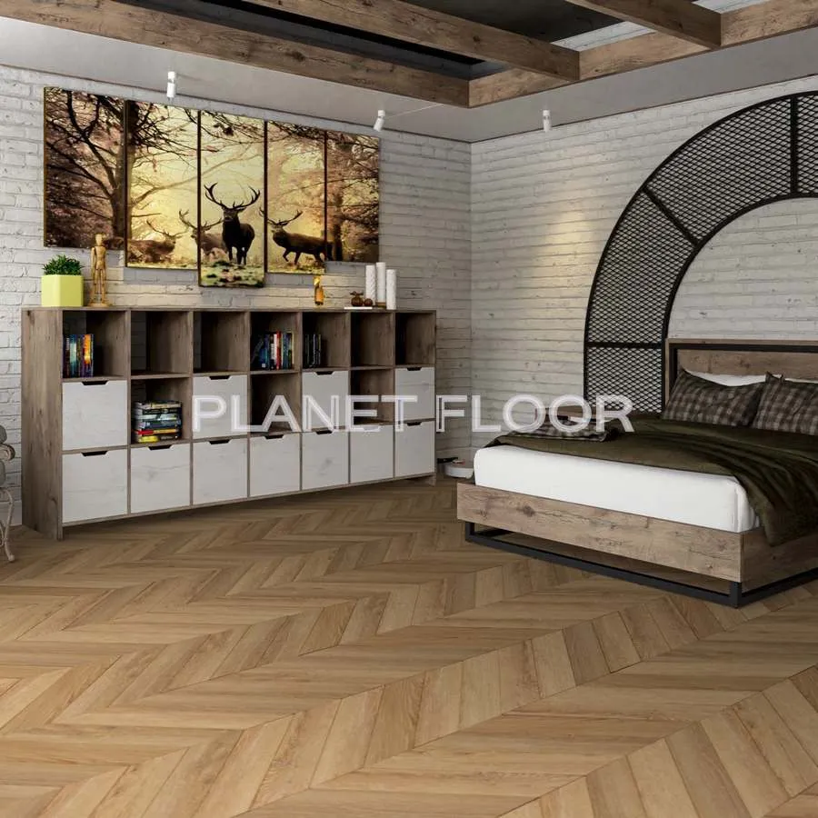 Кварцевая SPC плитка Damy Floor Chevron, Louvre