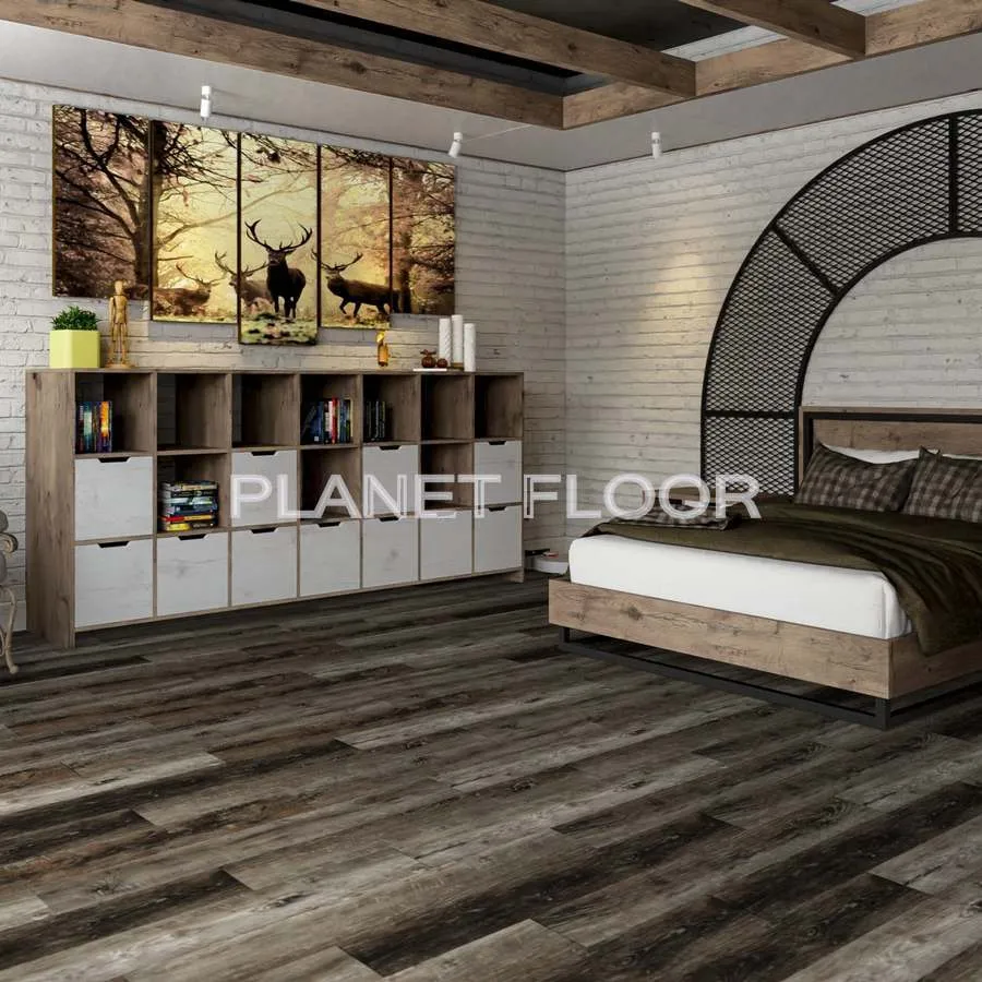 Кварцевая SPC плитка Damy Floor Family, Rustic Black Oak