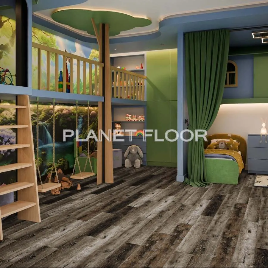 Кварцевая SPC плитка Damy Floor Family, Rustic Black Oak