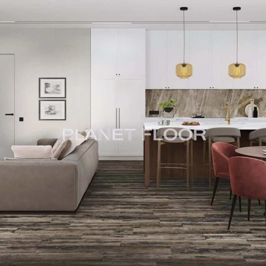 Кварцевая SPC плитка Damy Floor Family, Rustic Black Oak