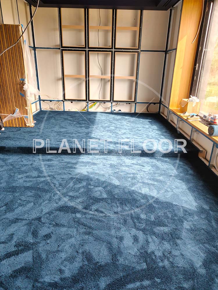 Ковролин в домашнем кинотеатре с двумя подиумами - фото